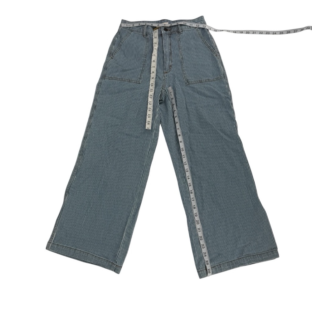 Universal Thread Blue White Striped Wide Leg Crop Jeans Size 4 (27) Women’s - Picture 4 of 6